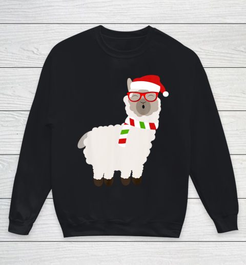 Fa La La Llama Shirt Cute Alpaca Ugly Christmas Youth Sweatshirt