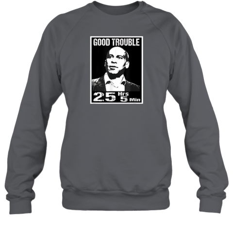 vrjw good trouble corey booker 25 hrs and 5 mins premium sweatshirt 35 front charcoal