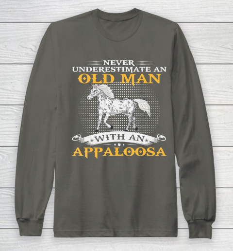 Father gift shirt Mens Never Underestimate An Old Man With An Appaloosa Horse Funny T Shirt Long Sleeve T-Shirt 5