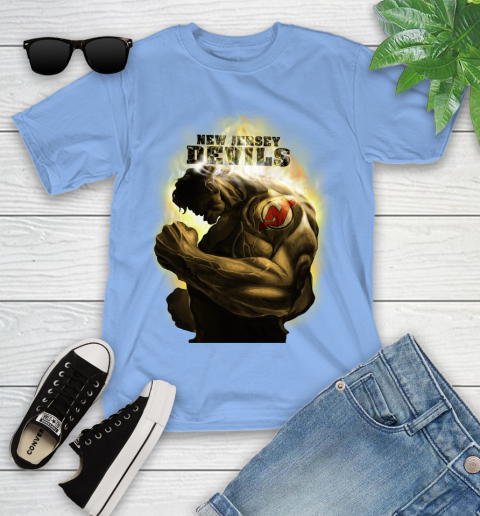 New Jersey Devils NHL Hockey Hulk Marvel Avengers Sports Youth T-Shirt 15