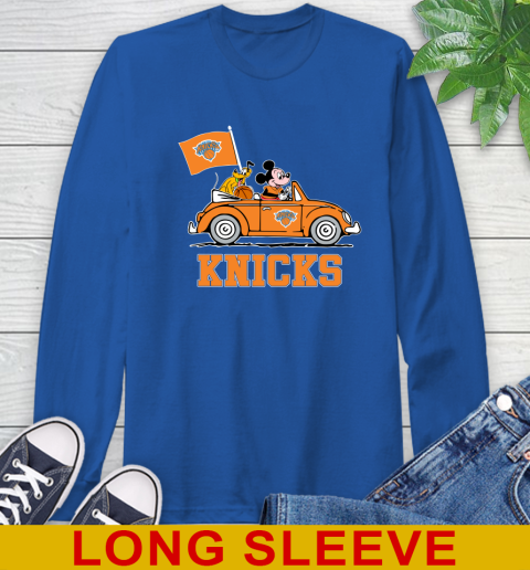 NBA Basketball New York Knicks Pluto Mickey Driving Disney Shirt Long Sleeve T-Shirt 9