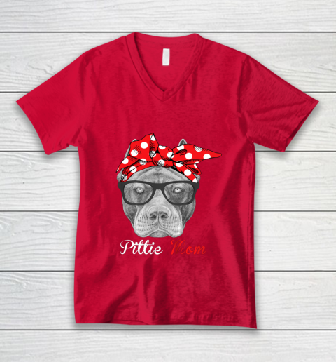 Dog Mom Shirt Pittie Mom Shirt for Pitbull Dog Lovers Mothers Day V-Neck T-Shirt 6