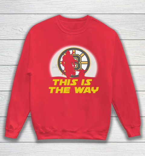 Boston Bruins NHL Ice Hockey Star Wars Yoda And Mandalorian This Is The Way Sweatshirt 7