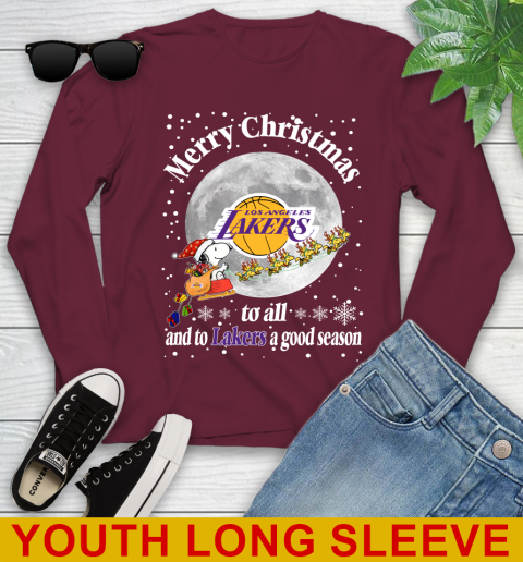 Los Angeles Lakers Merry Christmas To All And To Lakers A Good Season NBA Basketball Sports Youth Long Sleeve 6