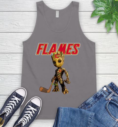 Calgary Flames NHL Hockey Groot Marvel Guardians Of The Galaxy Tank Top 7