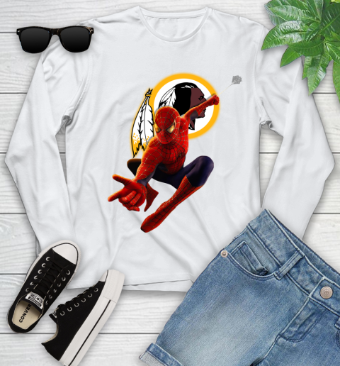 NFL Spider Man Avengers Endgame Football Washington Redskins Youth Long Sleeve