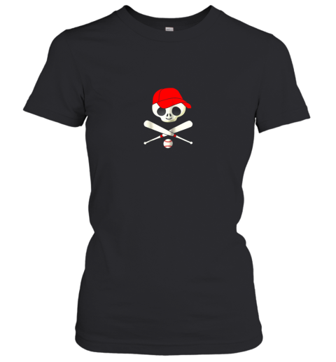 Baseball Jolly Roger Pirate Shirt Funny Skull Women's T-Shirt