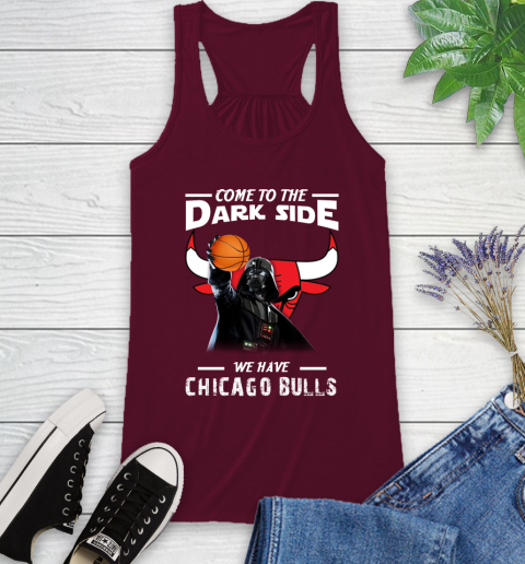 NBA Come To The Dark Side We Have Chicago Bulls Star Wars Darth Vader Basketball Racerback Tank 2