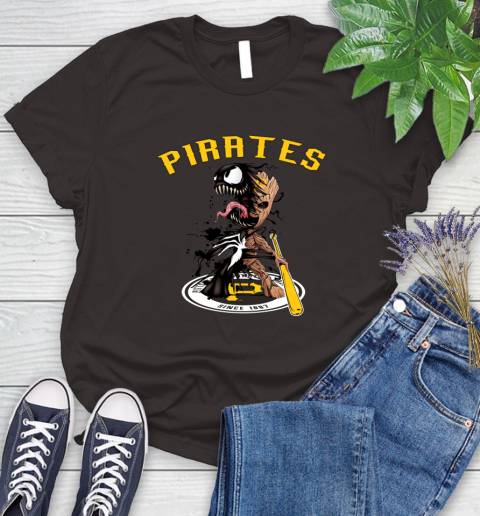 MLB Pittsburgh Pirates Baseball Venom Groot Guardians Of The Galaxy Women's T-Shirt 8