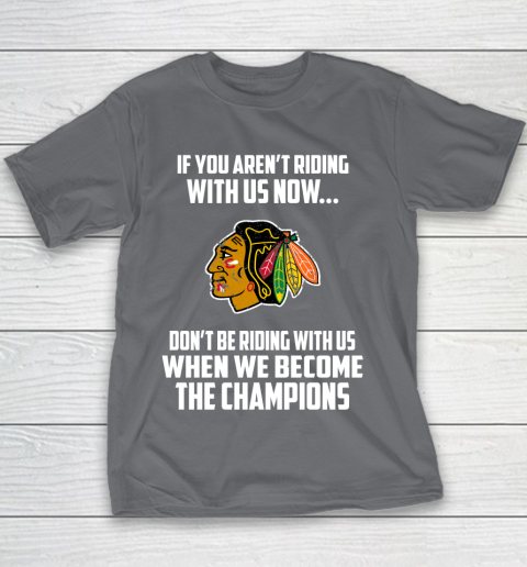 NHL Chicago Blackhawks Hockey We Become The Champions Youth T-Shirt 5