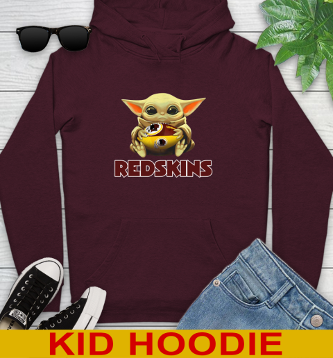 NFL Football Washington Redskins Baby Yoda Star Wars Shirt Youth Hoodie 7