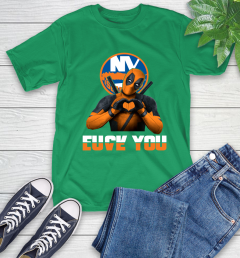NHL New York Islanders Deadpool Love You Fuck You Hockey Sports T-Shirt 7