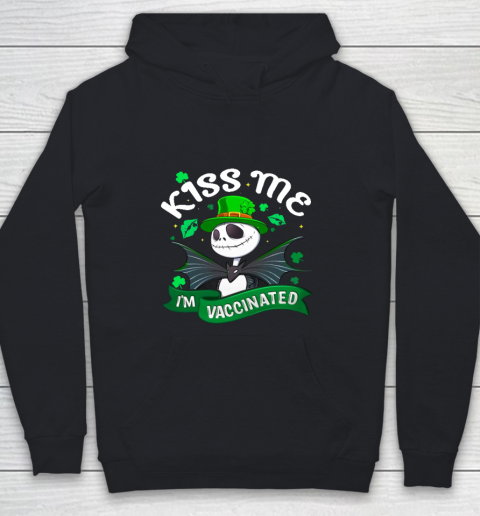 Kiss Me I'm Vaccinated Patrick's Day Jack Skellington Youth Hoodie