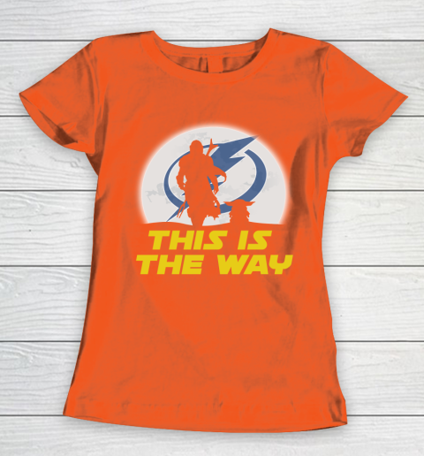 Tampa Bay Lightning NHL Ice Hockey Star Wars Yoda And Mandalorian This Is The Way Women's T-Shirt 3