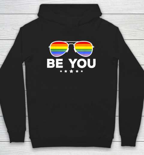 Be You LGBT Rainbow Sunglasses Hoodie