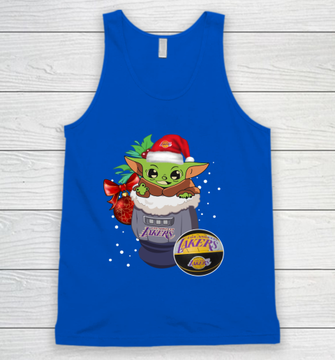 Los Angeles Lakers Christmas Baby Yoda Star Wars Funny Happy NBA Tank Top 5
