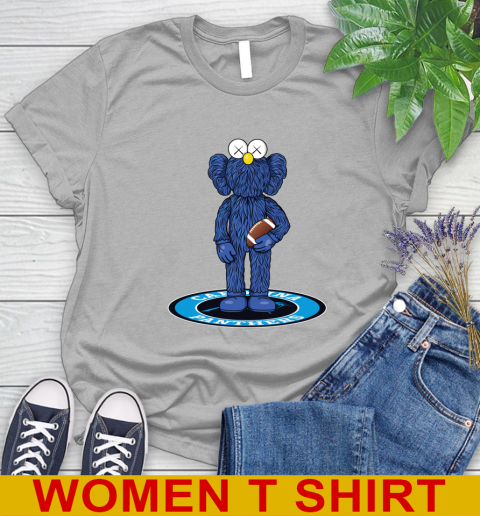 NFL Football Carolina Panthers Kaws Bff Blue Figure Shirt Women's T-Shirt 5