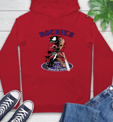 MLB Colorado Rockies Baseball Venom Groot Guardians Of The Galaxy Hoodie 10