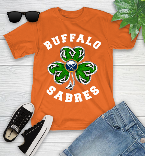 NHL Buffalo Sabres Three Leaf Clover St Patrick's Day Hockey Sports Youth T-Shirt 9