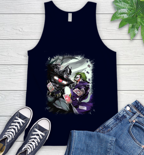 Detroit Pistons MLB Basketball Batman Fighting Joker DC Comics Tank Top 3