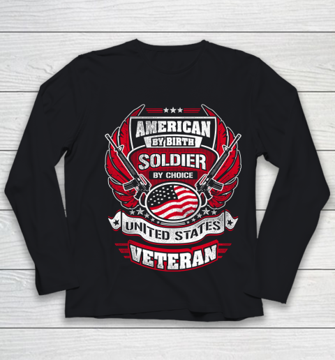 Veteran Shirt Veteran American By Birth Youth Long Sleeve