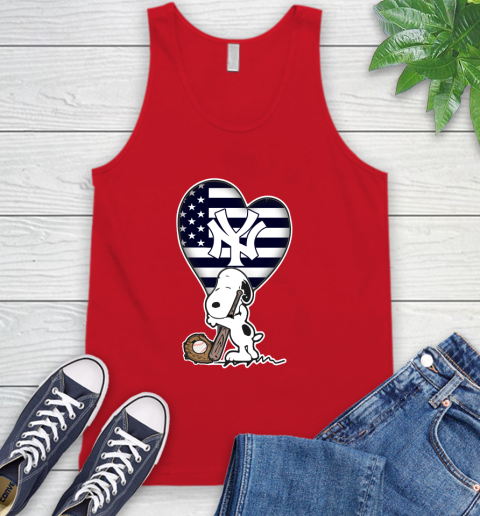 New York Yankees MLB Baseball The Peanuts Movie Adorable Snoopy Tank Top 6