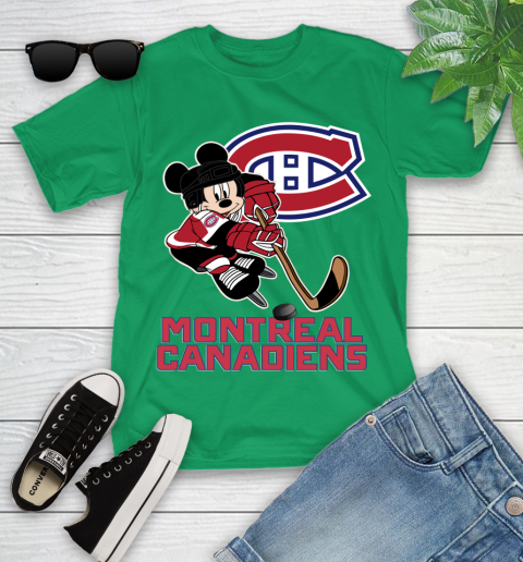 NHL Montreal Canadiens Mickey Mouse Disney Hockey T Shirt Youth T-Shirt 6
