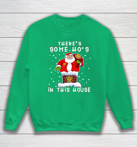 Pittsburgh Pirates Christmas There Is Some Hos In This House Santa Stuck In The Chimney MLB Sweatshirt 5