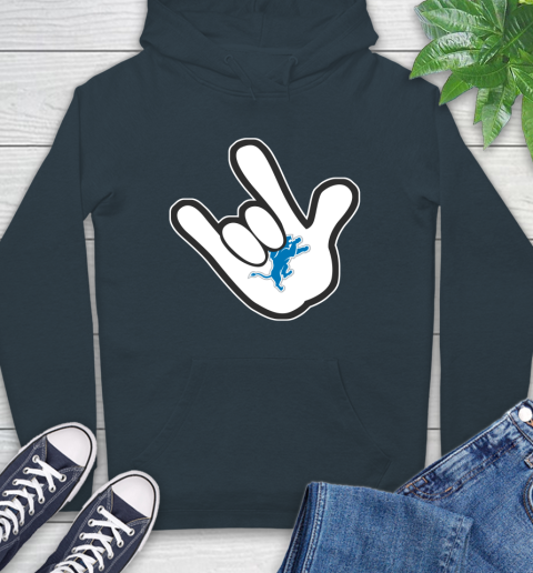Detroit Lions NFL Football Mickey Rock Hand Disney Hoodie 7