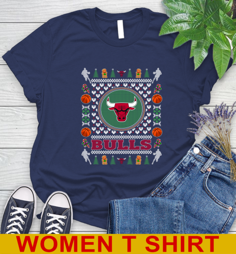 Chicago Bulls Merry Christmas NBA Basketball Loyal Fan Women's T-Shirt 12