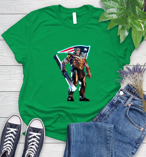 NFL Thanos Gauntlet Avengers Endgame Football New England Patriots Women's T-Shirt 6