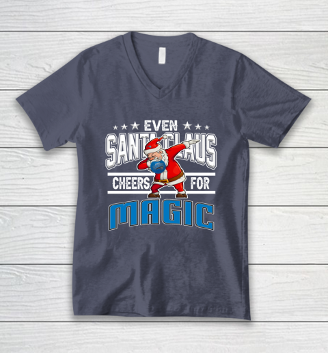 Orlando Magic Even Santa Claus Cheers For Christmas NBA V-Neck T-Shirt 7