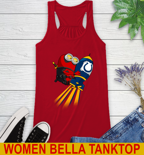 NFL Football Indianapolis Colts Deadpool Minion Marvel Shirt Racerback Tank 4