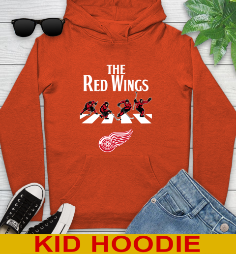 NHL Hockey Detroit Red Wings The Beatles Rock Band Shirt Youth Hoodie 4