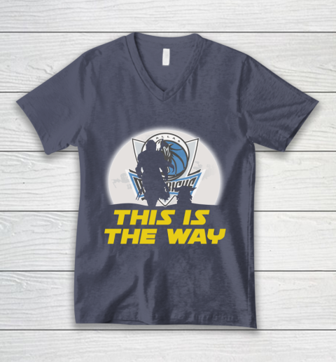 Dallas Mavericks NBA Basketball Star Wars Yoda And Mandalorian This Is The Way V-Neck T-Shirt 7