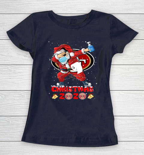 San Francisco 49ers Funny Santa Claus Dabbing Christmas 2020 NFL Women's T-Shirt 2