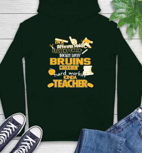 Boston Bruins NHL I'm A Difference Making Student Caring Hockey Loving Kinda Teacher Hoodie 12