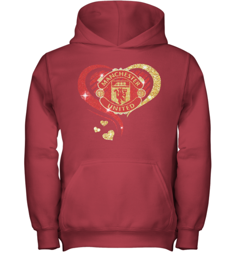 Love Manchester United Hearts Diamond Youth Hoodie Cheap T Shirts Store Online Shopping