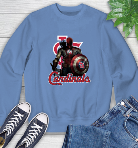 MLB Captain America Thor Spider Man Hawkeye Avengers Endgame Baseball St.Louis Cardinals Sweatshirt 11