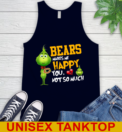 NFL Chicago Bears Makes Me Happy You Not So Much Grinch Football Sports Tank Top 2