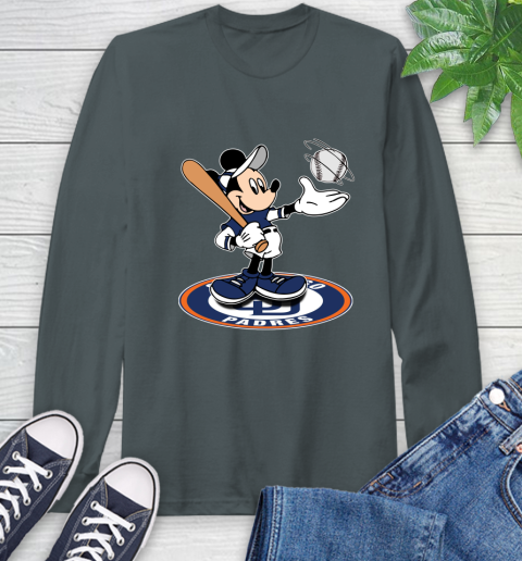 MLB Baseball San Diego Padres Cheerful Mickey Disney Shirt Long Sleeve T-Shirt 7