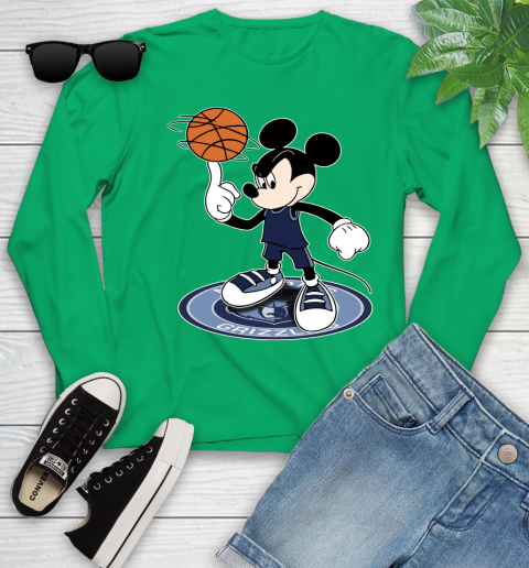 NBA Basketball Memphis Grizzlies Cheerful Mickey Disney Shirt Youth Long Sleeve 6