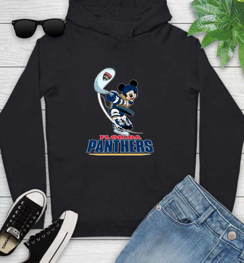 NHL Hockey Florida Panthers Cheerful Mickey Mouse Shirt Youth Hoodie