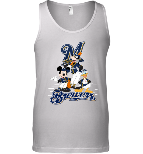 Milwaukee Brewers Mickey Donald And Goofy Baseball Tank Top