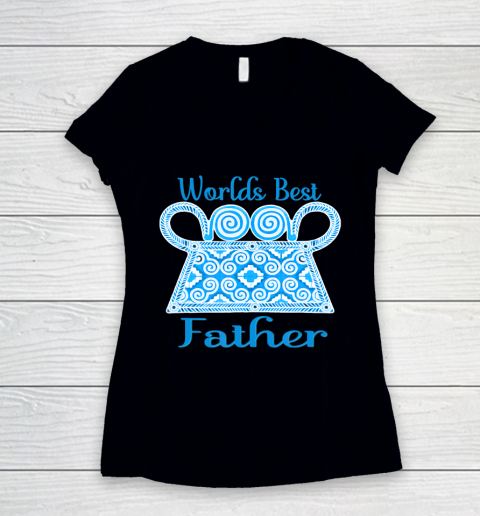 Father gift shirt Hmong Worlds Best Father T Shirt Women's V-Neck T-Shirt