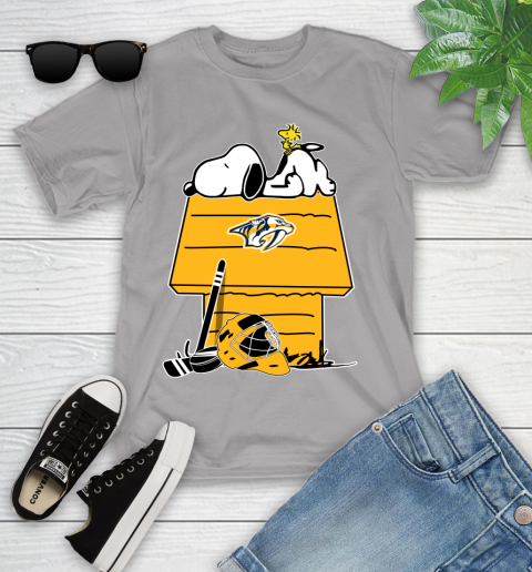 Nashville Predators NHL Hockey Snoopy Woodstock The Peanuts Movie Youth T-Shirt 4