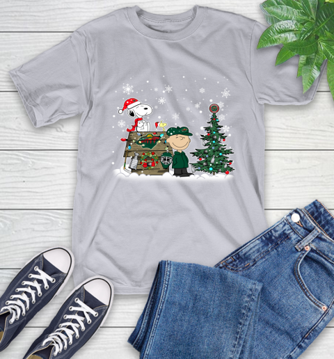 NHL Minnesota Wild Snoopy Charlie Brown Woodstock Christmas Stanley Cup Hockey T-Shirt 6