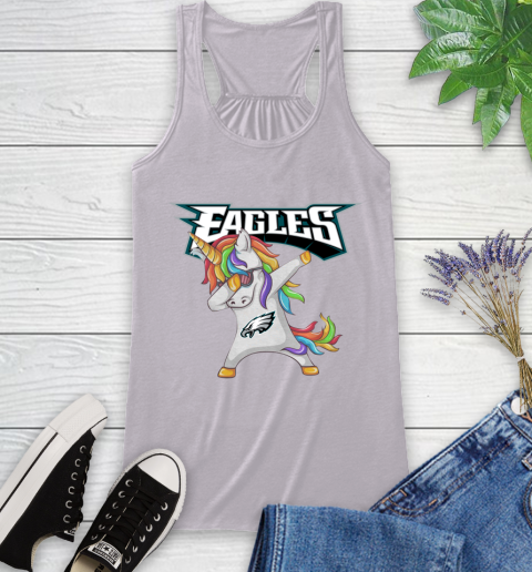 Philadelphia Eagles NFL Football Funny Unicorn Dabbing Sports Racerback Tank 5