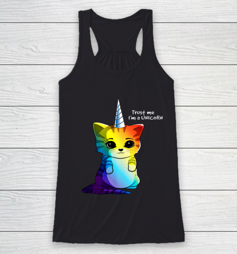 Caticorn T shirt Unicorn Cat Kittycorn Girls Women Rainbow Racerback Tank