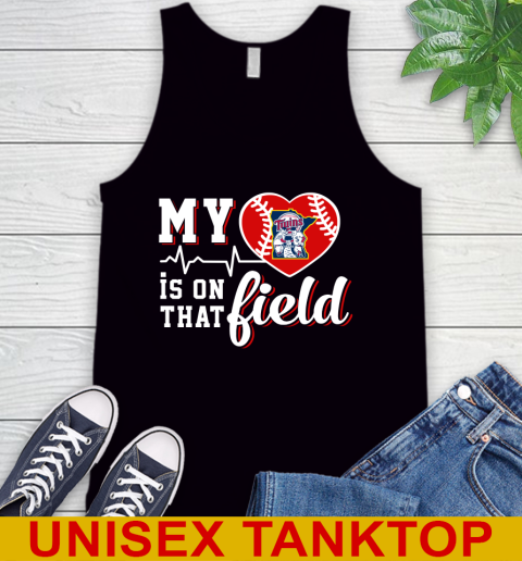 MLB My Heart Is On That Field Baseball Sports Minnesota Twins Tank Top